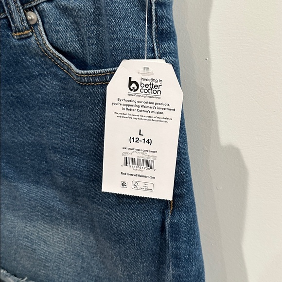 🔥4X$25 Time and Tru Women's Maternity Roll Cuff Shorts Size L - Picture 6 of 12